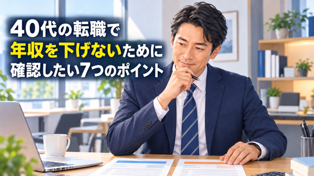40代の転職で年収を下げないために確認したい7つのポイント