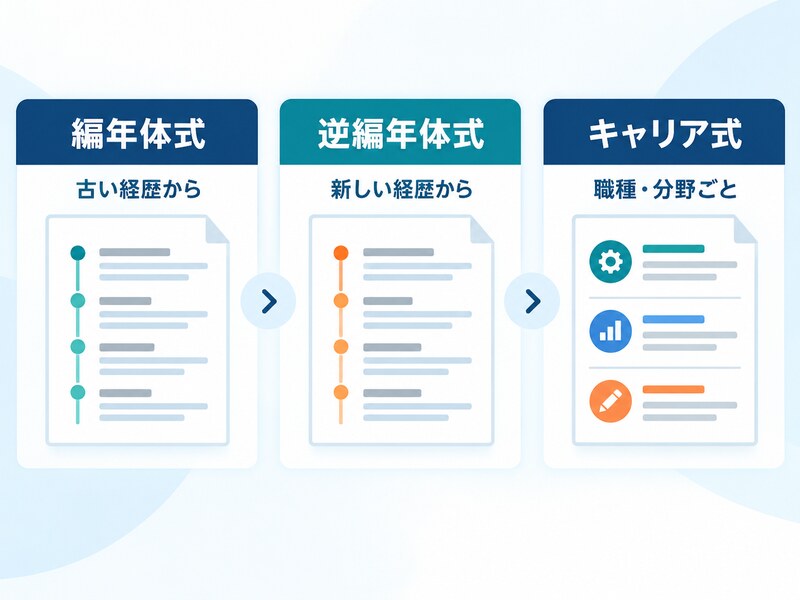 職務経歴書の編年体式・逆編年体式・キャリア式の違い