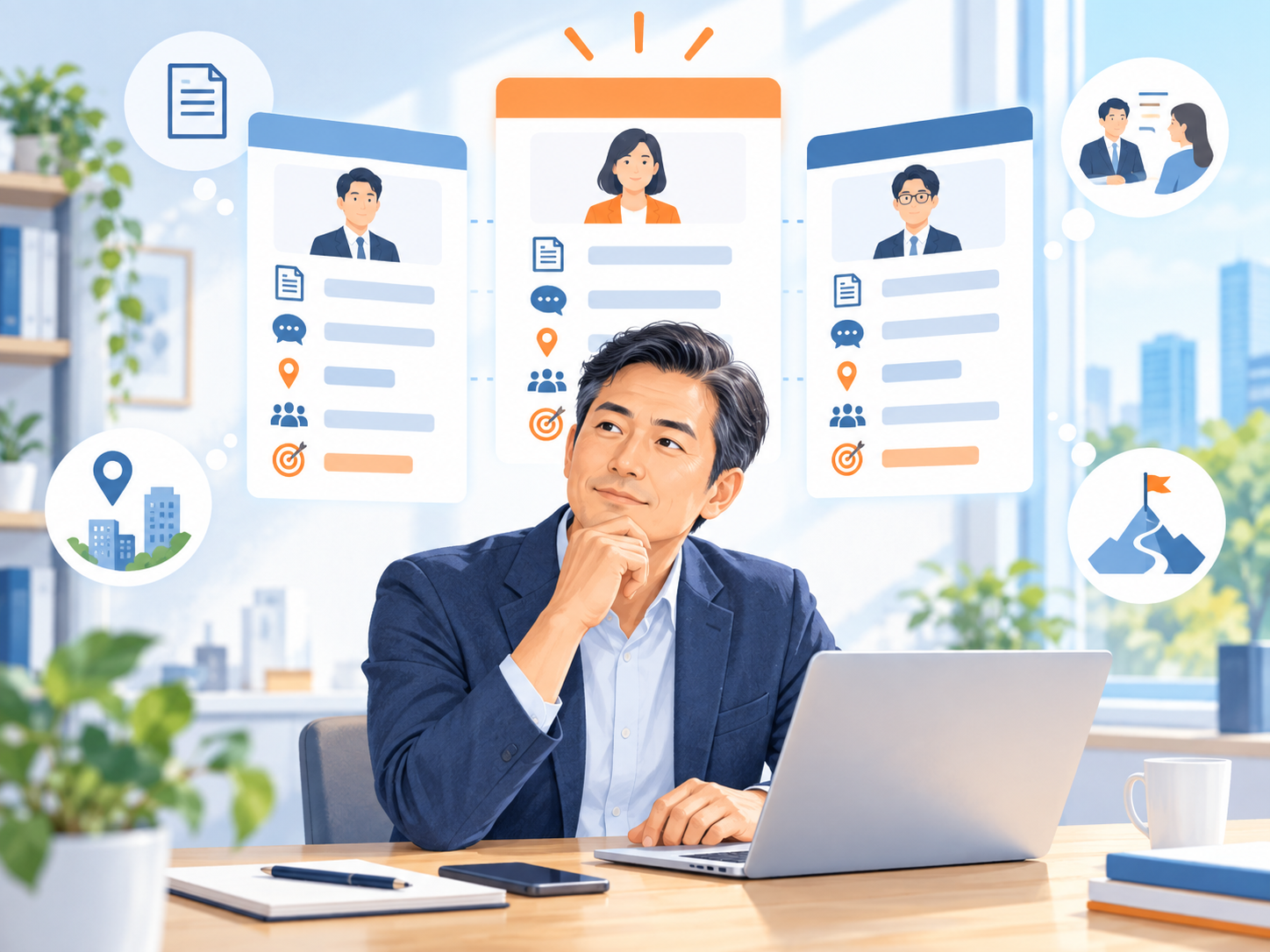 複数の転職サービスを比較して選ぶ40代男性